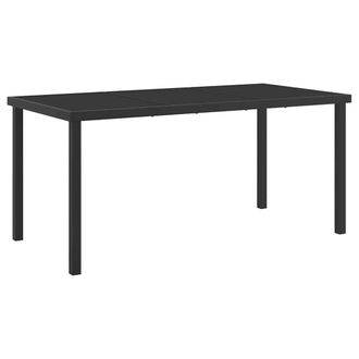Berkfield Home Garden Table Black 160x80x73 cm Tempered Glass | Size: 160 x 80 x 73 cm