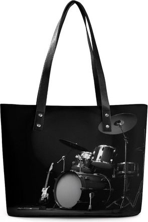 Generic Drum Kit Musical Tote Bags for Women Cute Shoulder Purses Handbags