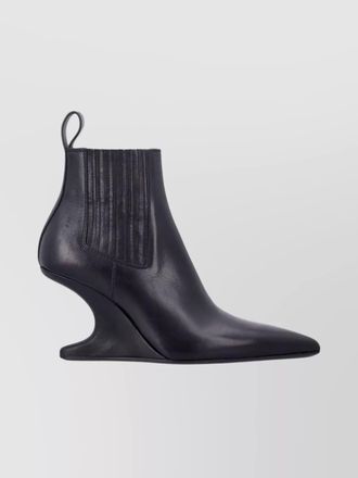 Rick Owens ankle boot with pointed toe and sculptural heel