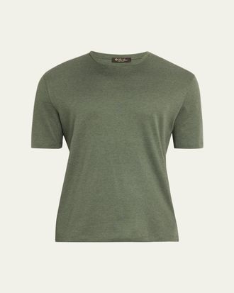 Loro Piana Mens Tremezzo Sea Island Cotton Crewneck T-Shirt