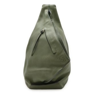 Loewe Anton Green Khaki Leather Sling Bag (Pre-Owned)