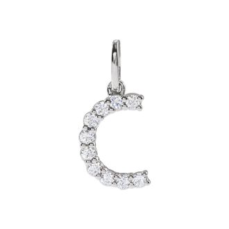 Diamond2Deal 14k Gold 1/6ct Lab-Grown Diamond Initial C Pendant
