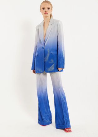 House Of Holland Ombre Shimmer Blazer In Blue And Silver