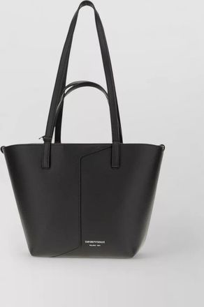 Emporio Armani grained leather panelled tote bag