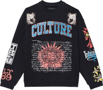 Cult of Individuality French Terry Fleece Crew Sweatshirt Culture 620 Grams In Black