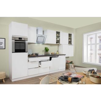 Respekta Cucina blocco cucina blocco cucina senza maniglie bianco Lorena 380 cm Respekta