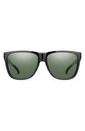 Smith Lowdown XL 2 60mm ChromaPop Polarized Square Sunglasses in Black /Chromapop Gray Green at Nordstrom