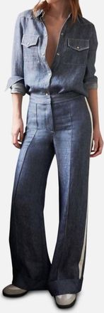 TWP Ranchers Daughter Tencil Top In Med Indigo