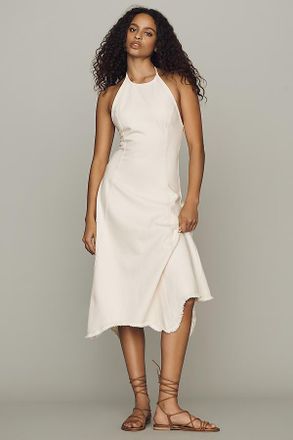 Pilcro Denim Halter Hanky Hem Midi Dress