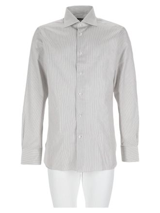 Ermenegildo Zegna Long-Sleeve Striped Cotton Casual Shirt