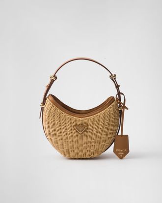 Prada Wicker and leather Prada Arqué bag