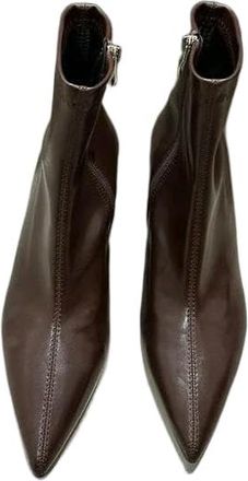 Generic GLDFW Pointed Toe Short Boots Womens Fashion High Heel Short Boot Slope Heel Slim Boot Stylish Versatile Fashion Boot Autumn