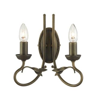 Netlighting Olivia 2 Light Indoor Candle Wall Light Black Gold E14