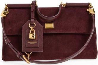 Dolce & Gabbana Medium My Sicily Split Calfskin Handbag in 8B517 Bordeaux/bordeaux at Nordstrom