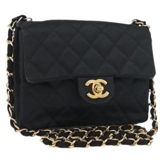 Chanel Pre-owned Vintage Satin Shoulder Bag - Dames - Pre-owned - Zwart - Maat: ONE Size Satijn