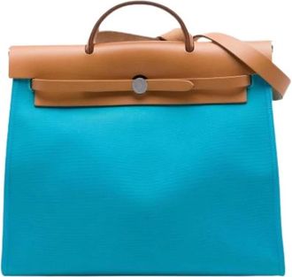 Herm&egrave;s Pre-owned Herbag Zip - Dames - Vintage Shopper - Blauw - ONE Size - Leer - Vintage