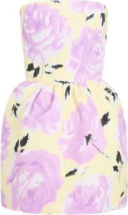 Patou Floral Bustier Mini Jurk - Dames - Korte kleedjes - Geel - S - Kleedjes