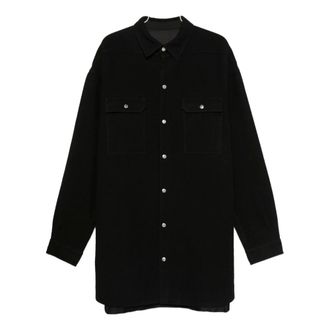 Rick Owens Outershirt - Heren - Overhemden - Zwart - Maat: XL Wol