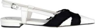 Roberto Festa Milano Cr&egrave;me Tweed Slingback met Leren Details - Dames - Ballerinas - Wit - 40 EU - Tweed - Schoenen