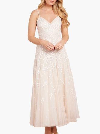 Needle & Thread Scatter Blossom Cami Ankle Gown in Cream at Nordstrom, Size 14