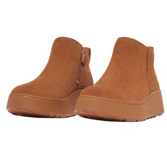 FitFlop Fit Flop Dames/Dames F-Mode Suede Flatform Enkellaars met Zijrits (Tan)