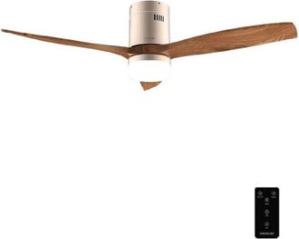 Cecotec Cecotec Ventilador De Techo Con Luz 52 Energysilence Aero 5600 Classic Gold&darkwood. Motor Dc 40w, 3 Aspas
