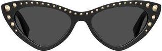 Moschino 53mm Studded Cat Eye Sunglasses in Black at Nordstrom Rack
