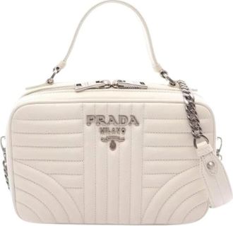 Prada Pre-owned Vintage Handtas - Dames - Vintage Handtas - Wit - ONE Size - Leer - Vintage