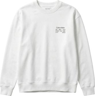 Calvin Klein Felpa Sweatshirt - Heren - Sweatshirts - Wit - M - Katoen - Hoodies & sweatvesten