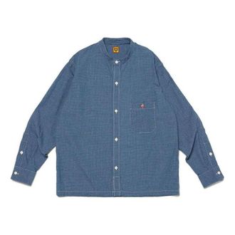 Human Made Stand Collar Chambray 1 Long Sleeve Shirt Blue HM26SH006
