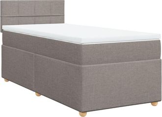 vidaXL Vidaxl - Cama Box Spring Con Colch&oacute;n Tela Gris Taupe 100x200 Cm