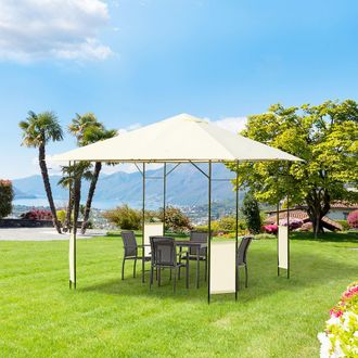 OUTSUNNY Garden Gazebo Awning Tent Marquee Water Resistant Steel 3mx3m in Cream