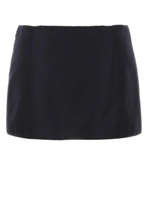 Miu Miu Womens Navy Blue Nylon Mini Skirt Bleu Gonne