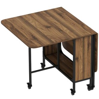 HOMCOM Mesa plegable comedor 130x80x74 cm marr&oacute;n