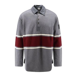 Bottega Veneta Camisa Polo de Algod&oacute;n a Rayas - Tops - Hombre - Gris - S