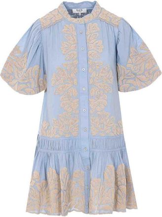 Sea New York Light Blue Alexandra Embroidered Dress