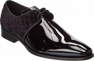 Mezlan Mens Velvet Patent Leather Oxford In Black