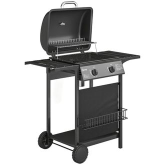OUTSUNNY Barbacoa de gas 99x56x95 cm negro