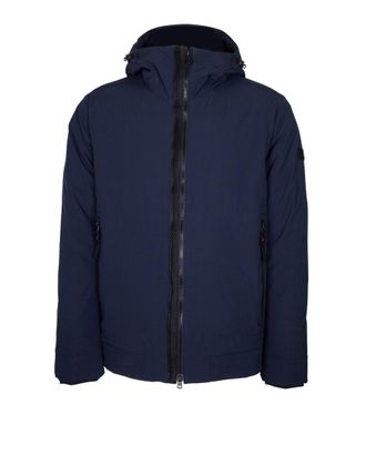 Peuterey Short Jacket In Stretch Polyester Canvas Bonded To Jersey