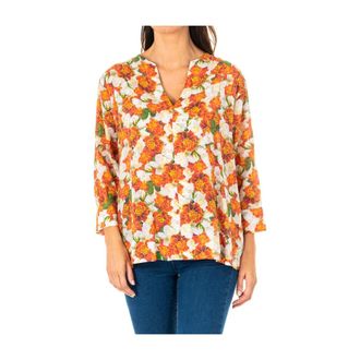 La Martina Overhemden, Dames, Veelkleurig, L, Floral 3/4 Mouw Blouse Multicolor