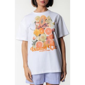Colourful rebel Island Life Loosefit Tee in Standard White at Nordstrom, Size X-Small Eu
