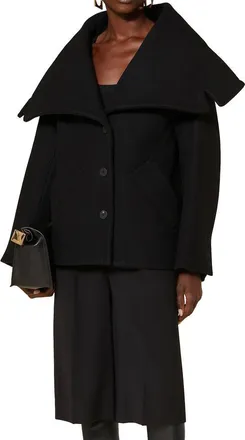 Jacquemus Womens Black Virgin Wool Coat Clothing