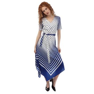 HUGO BOSS Dames/Dames Divanka Casual Jurk (Blauw/Wit)