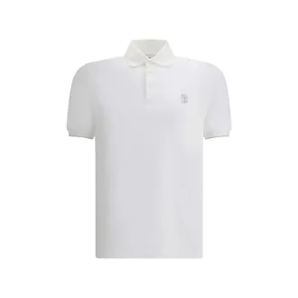 Brunello Cucinelli White Cotton Polo Mens Shirt