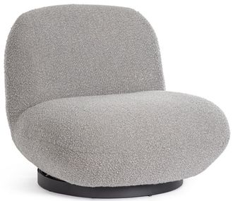 BIZZOTTO 360&deg; drehbarer Design Sessel Margot, Boucl&eacute; Hellgrau