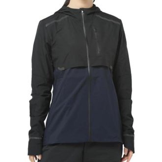 On On Weather Jacket Womens Black Navy Full Zip Hooded Performance KFC937