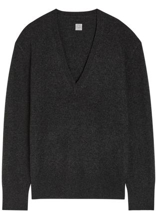 Toteme V-neck Cashmere Jumper - Charcoal - Xxs (UK4 / Xxs)