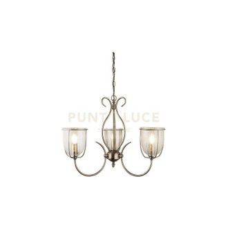 Searchlight Searchlight - Silhouette 3Lt Pendant - Metallo ottone anticato e vetro seminato