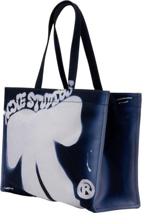 Acne Studios Unisex Logo-Graphic Cotton Tote Blue
