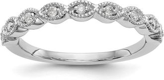 Diamond2Deal 14k White Gold Lab Grown Diamond Wedding Band Ring 0.12Ct Clarity- VS Color- G-H